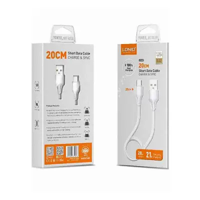 LDNIO LS540 2.4A Short Charging Data Cable Type C